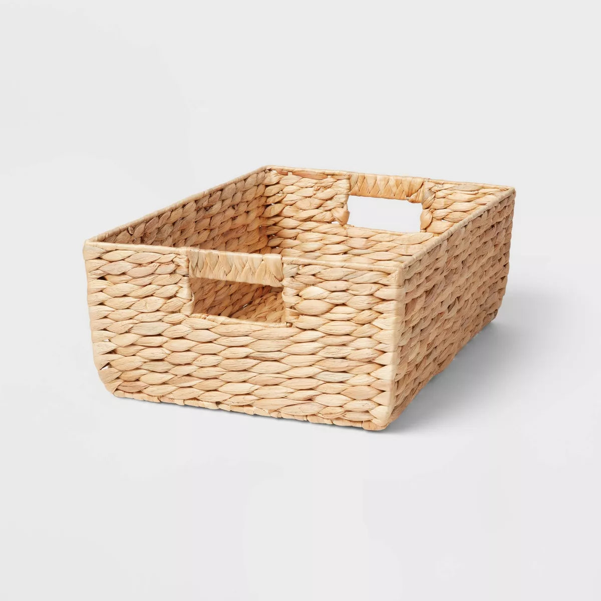 Woven Water Hyacinth Folio Bin Cube Storage, Multicolor Naturals