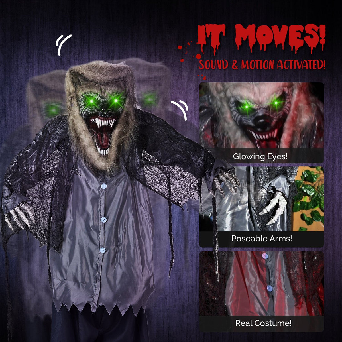 6.9-Foot Standing Werewolf Halloween Decoration - image 4