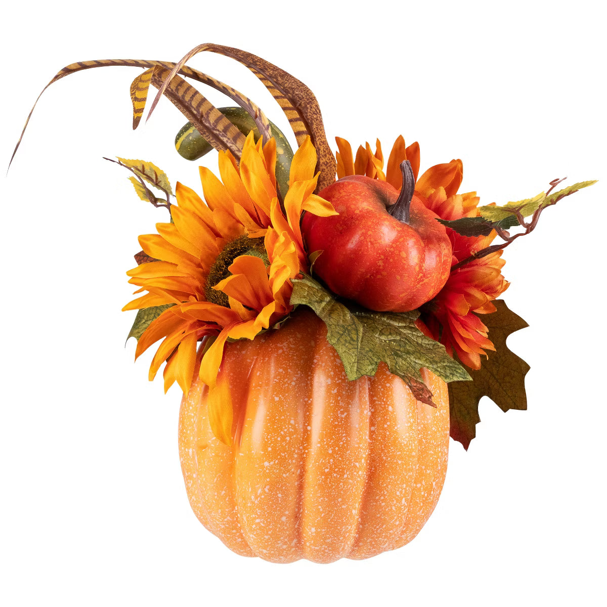 Sunflower and Gourds in Pumpkin Fall Harvest Pumpkin Flower