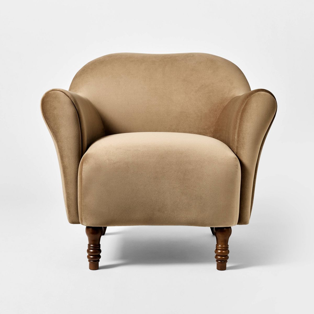 Turned Leg Velvet Accent Chair Tan - Threshold™