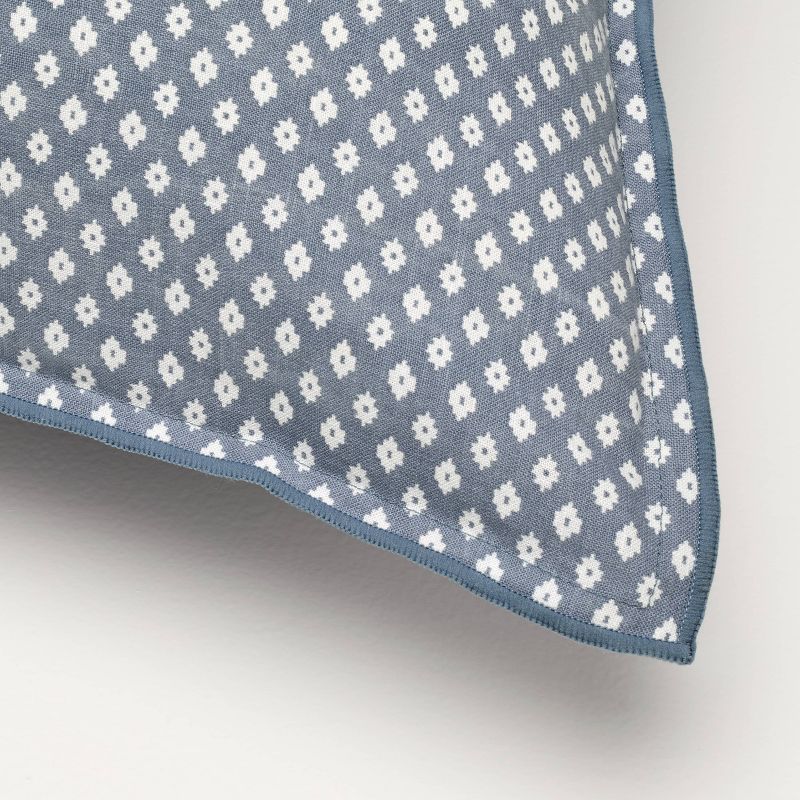Blue Block Pattern Euro Square Throw Pillow