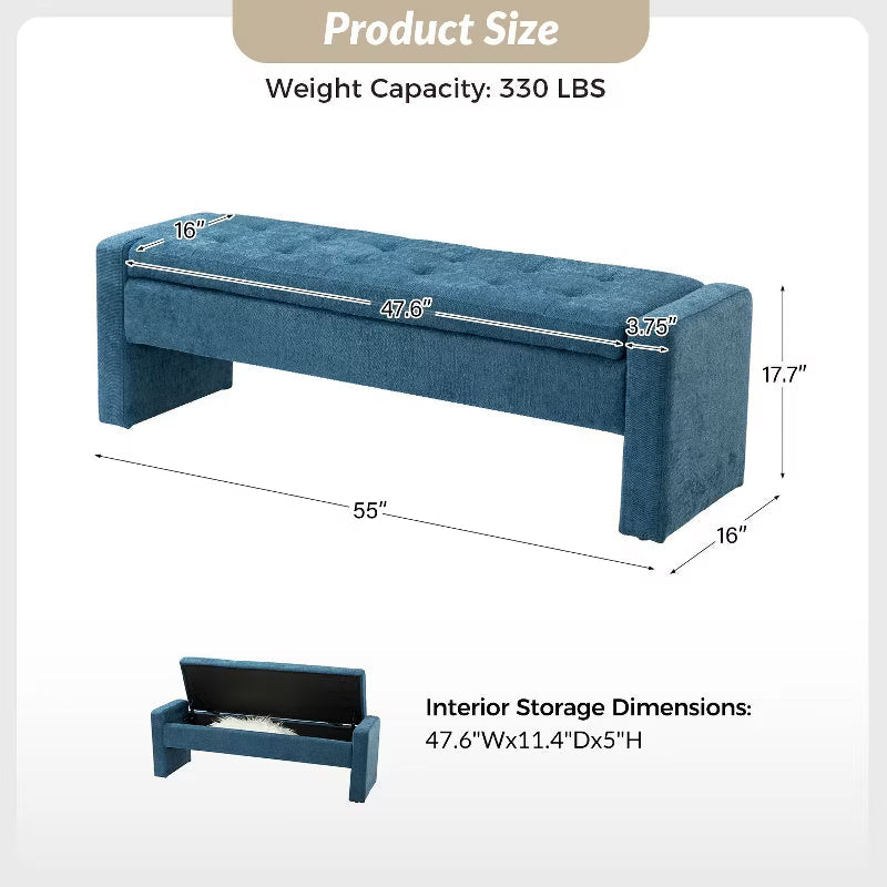 Jaime 55.1 Wide Storage Bench|