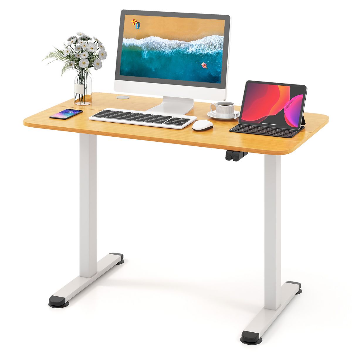 Costway Electric Standing Desk Natural