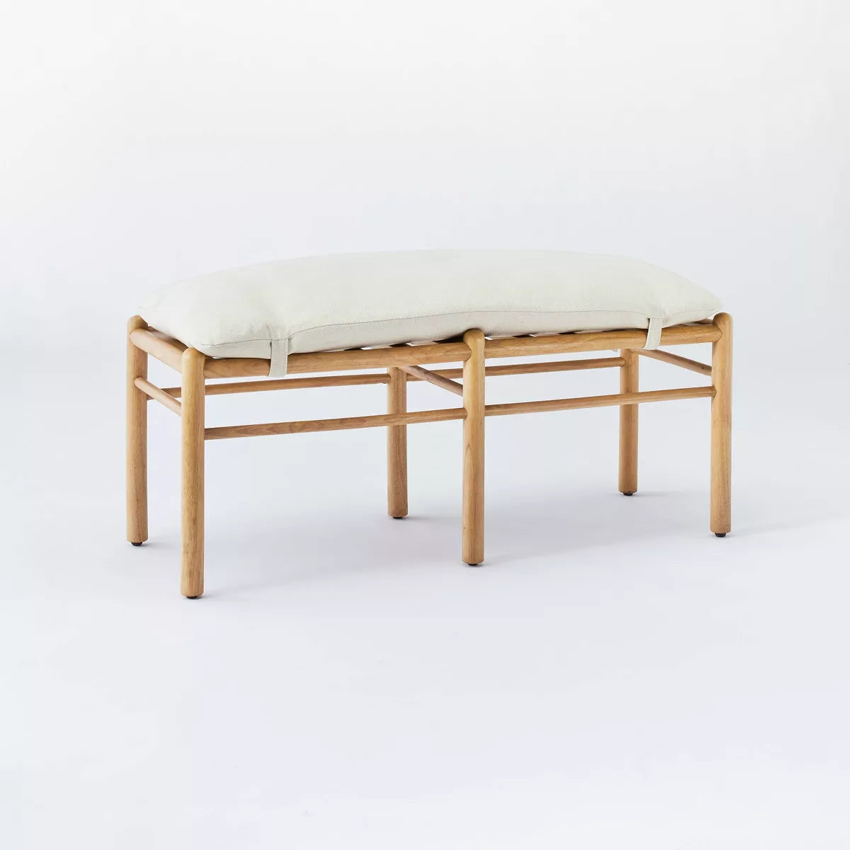 Wood and Upholstered Bench