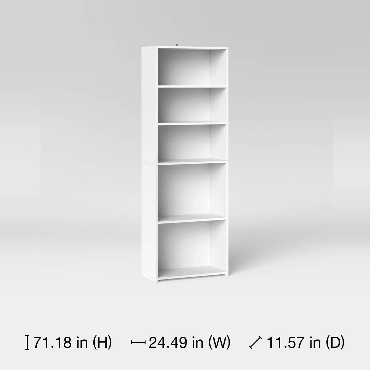 5 Shelf Dorm Bookcase White - Room Essentials