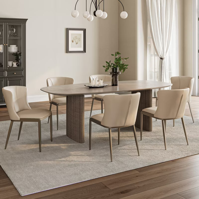 Upholstered Dining Side Chairs Set of 2,Beige