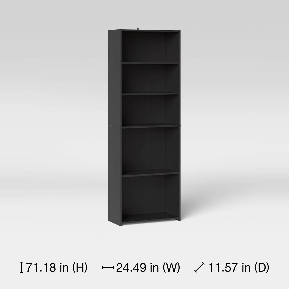 5 Shelf Dorm Bookcase Black - Room Essentials