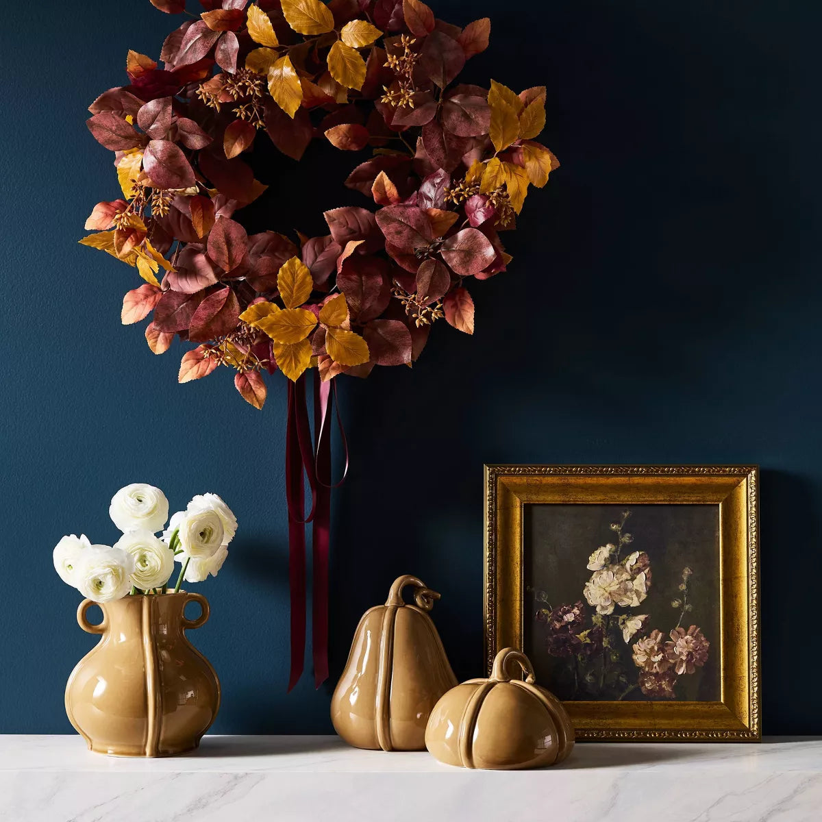 Mixed Fall Leaf Wreath