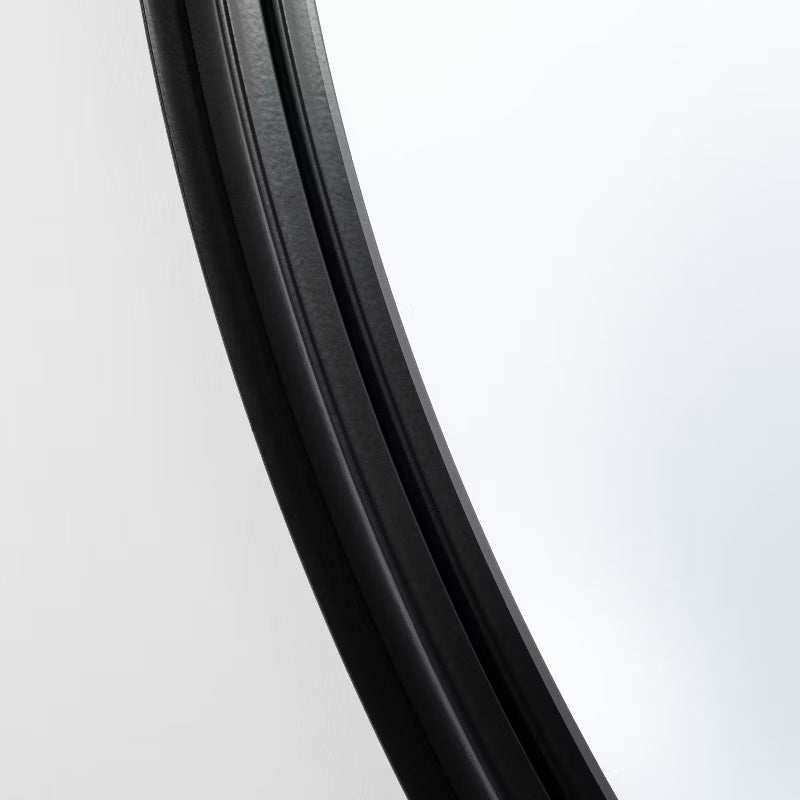 34" Round Decorative Wall Mirror Black