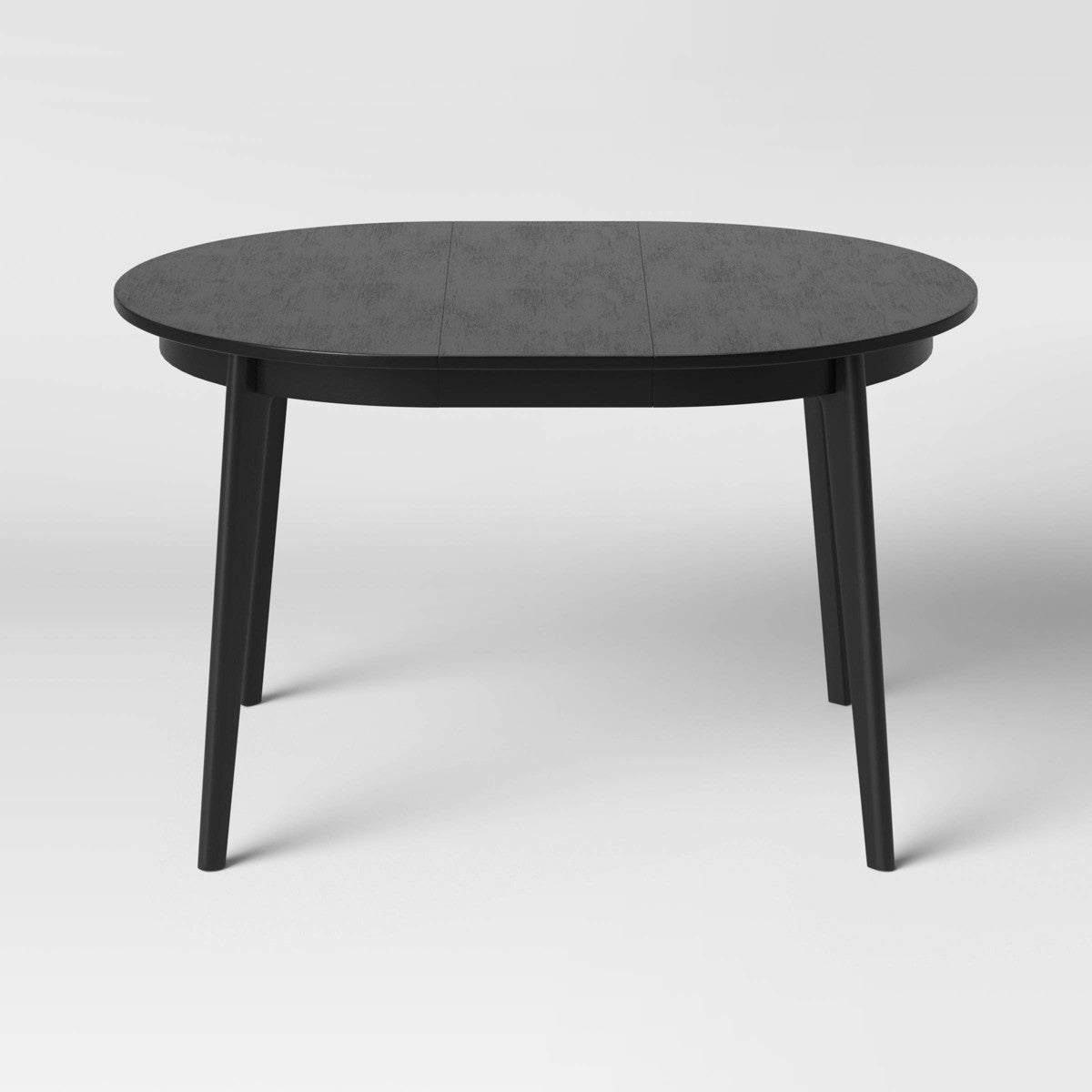 Astrid Mid-Century Round Extendable Dining Table Black