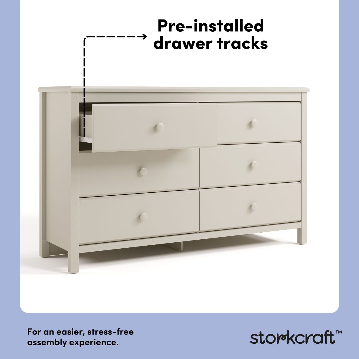 Storkcraft Alpine 6-Drawer Dresser Frosted Oat - Storkcraft