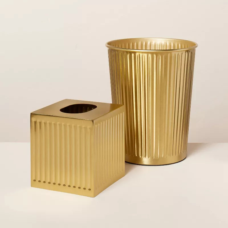 Brass Bathroom Wastebasket