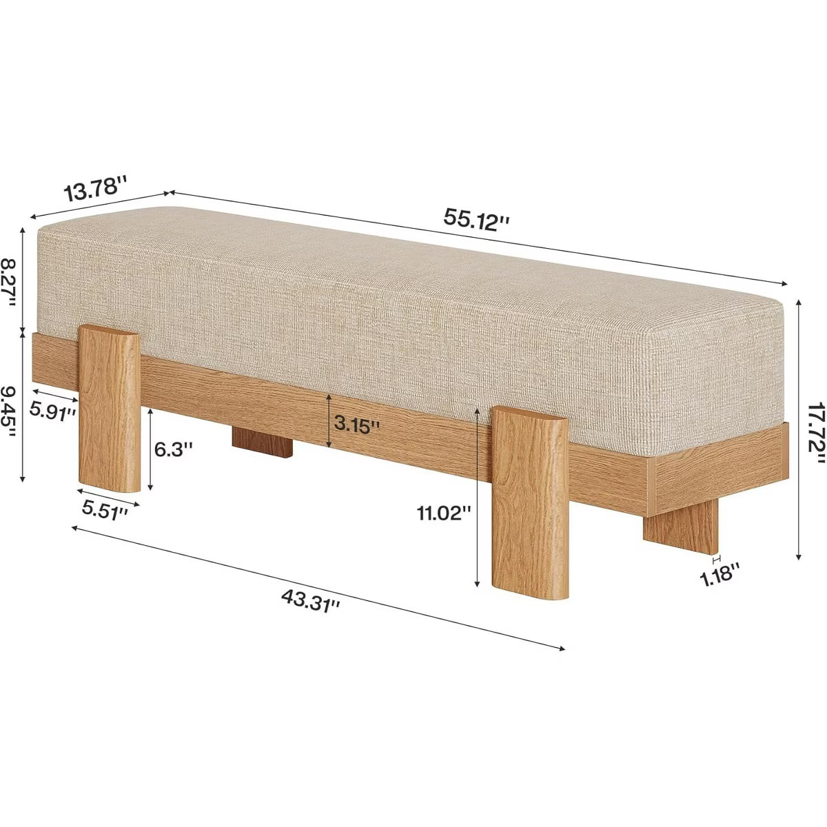 Upholstered Bedroom Bench Seat