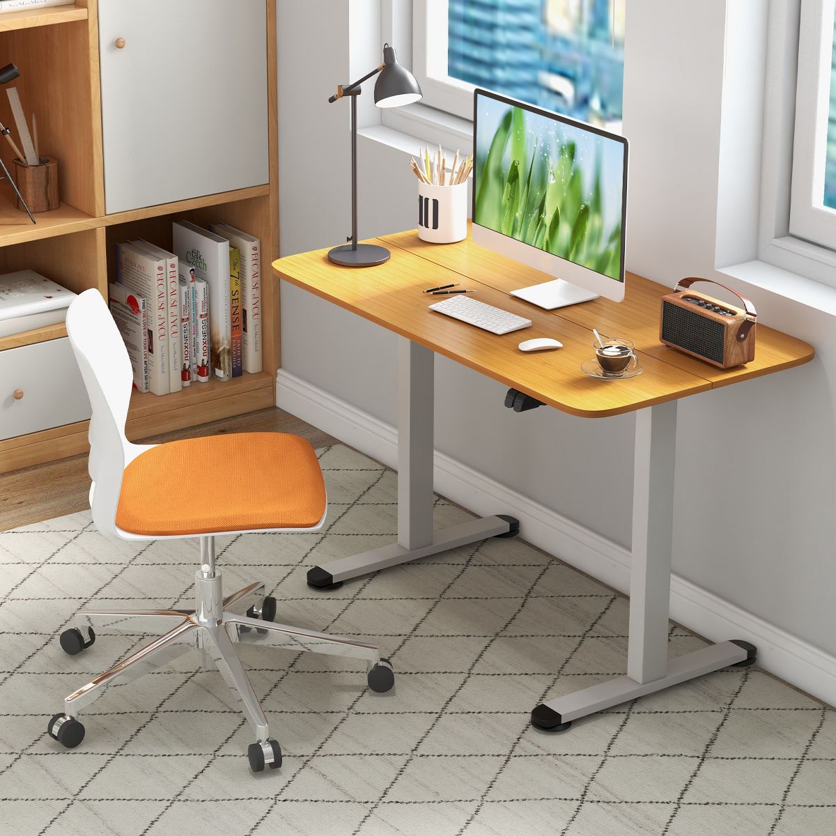 Costway Electric Standing Desk Height Adjustable Sit to Stand Computer Workstation Home Office