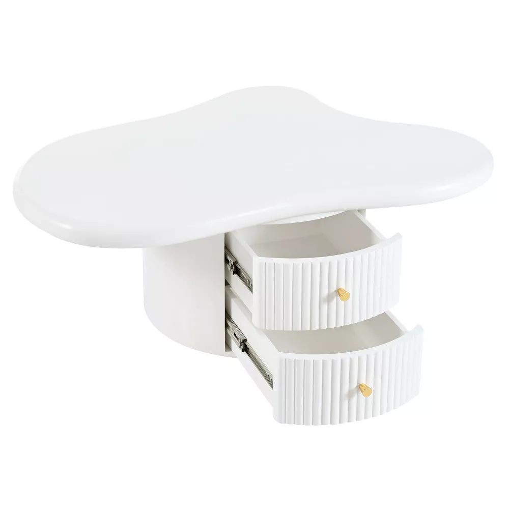 White jewelry box with a lid open on a white background 3pc