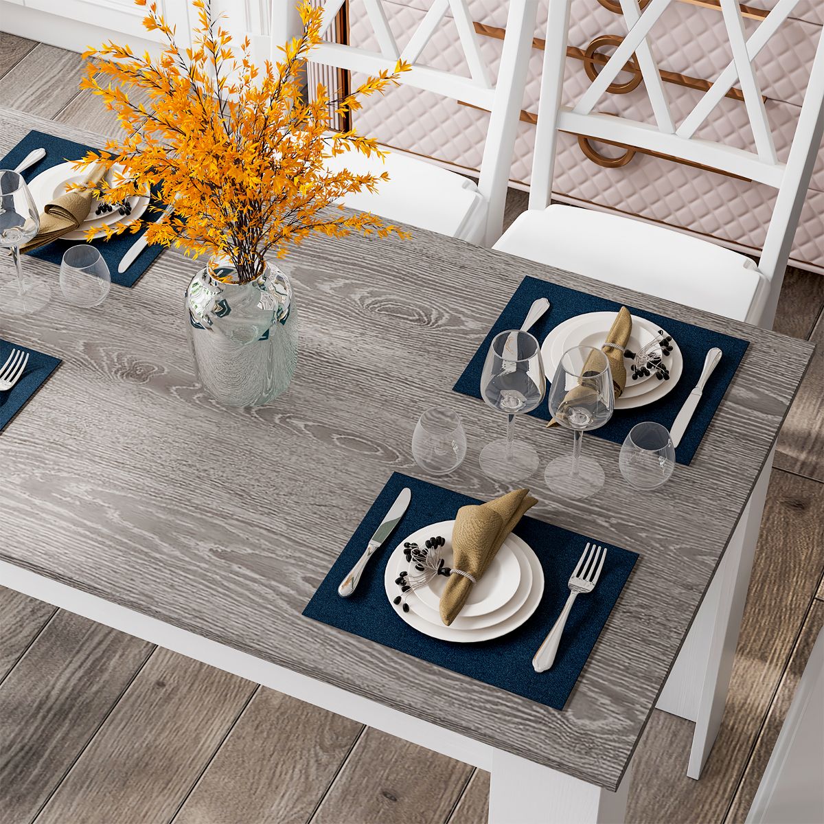 Costway Dining Table 47 Inch Dark Gray
