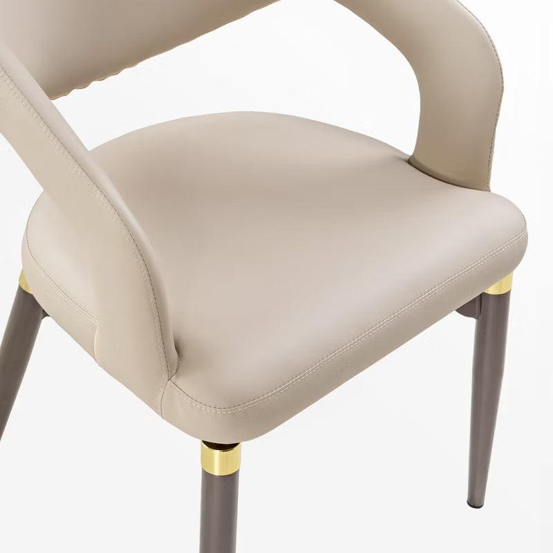 Modern Unique Design Dining Chairs Set of 2, Beige,20.06"D x 17.93"W x 33.06"H