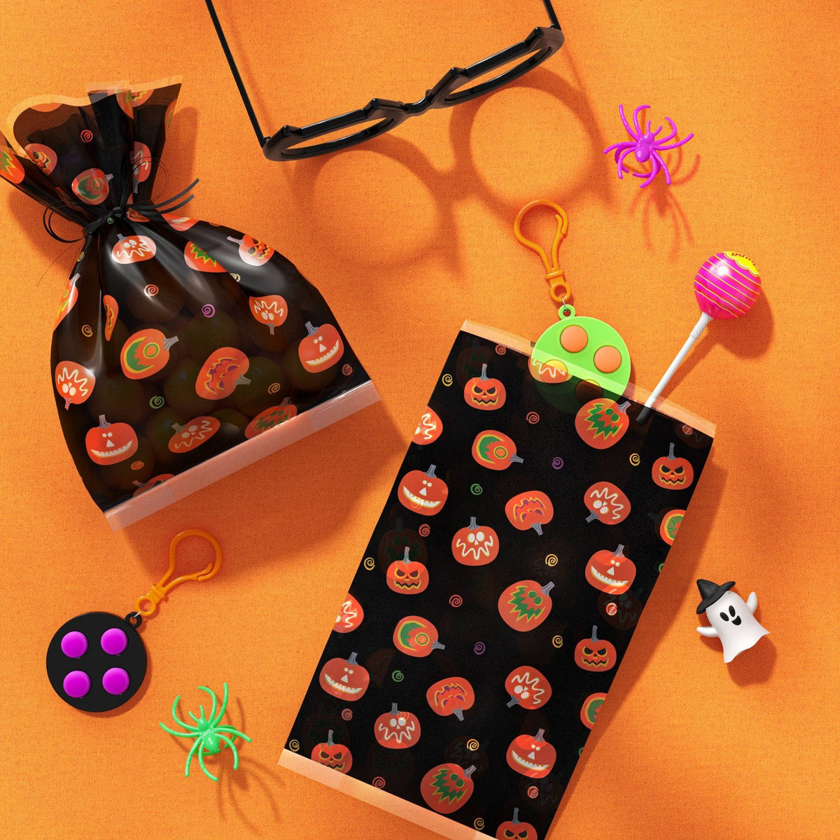 12ct Pumpkins Cello Bag Party Favors - image 2