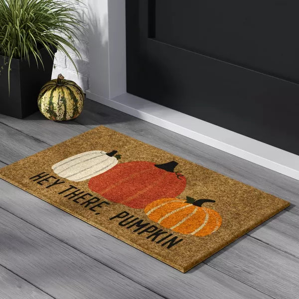 Faux Coir Doormat Orange