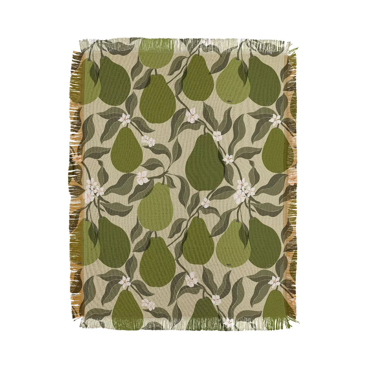 Abstract Pears Woven Throw Blanket