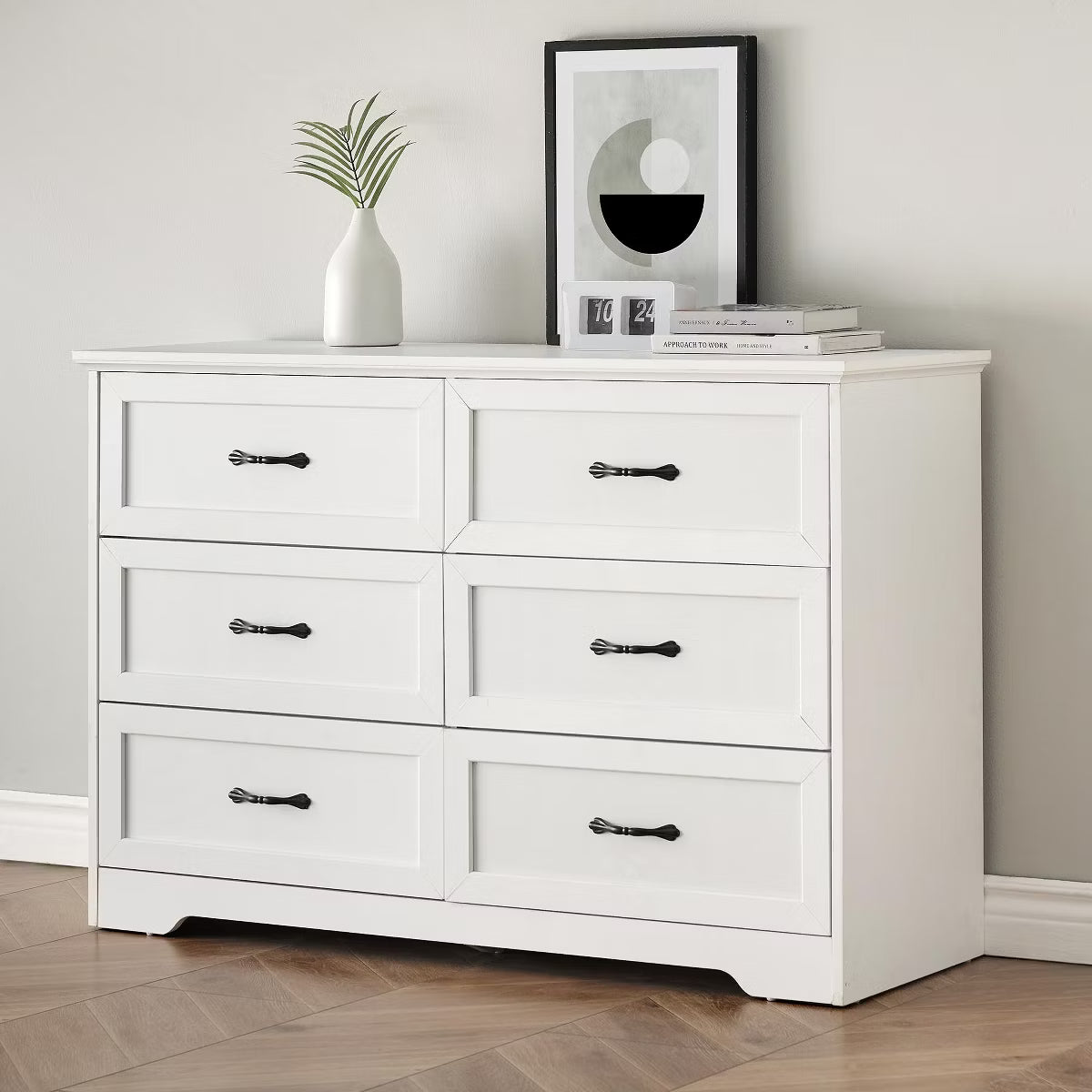 6-Drawer Dresser, Wooden Tall Chest