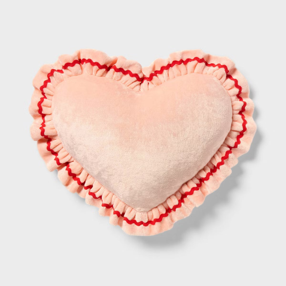 Velvet Ruffle Heart Kids' Novelty Plush Pillow