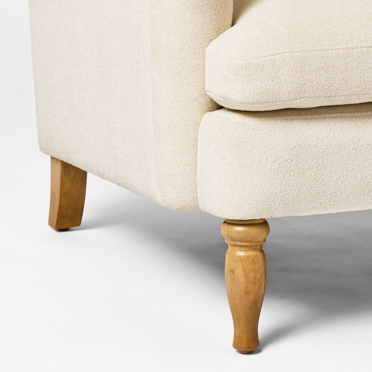 Kauri Upholstered Natural Accent Chair + Ottoman