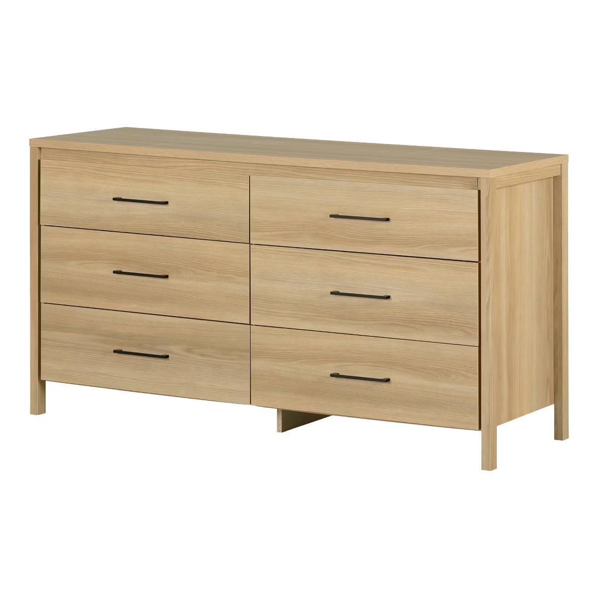 Gravity 6 Drawer Double Dresser - Natural Ash