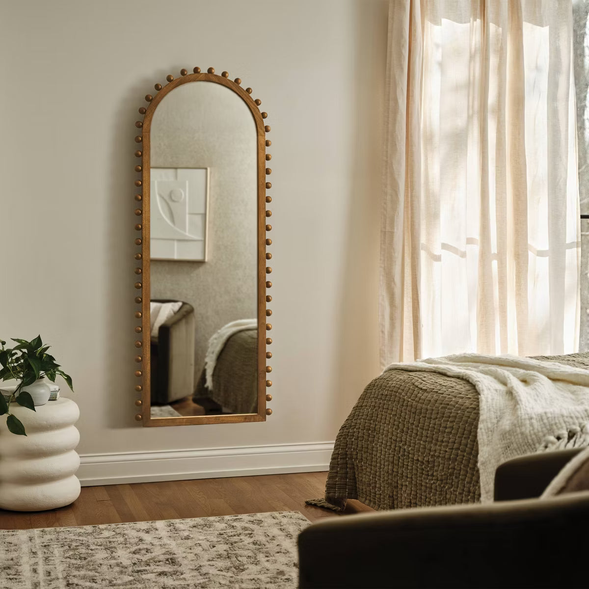 Carved Beaded Floor Mirror - Threshold™, 5 of 8"