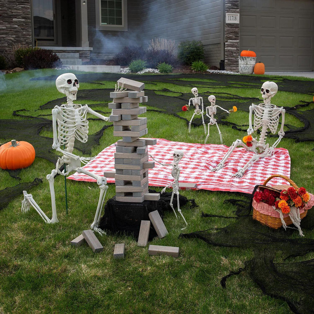 Posable Skeleton Family Halloween Decorating Kit - 5 pc - image 1