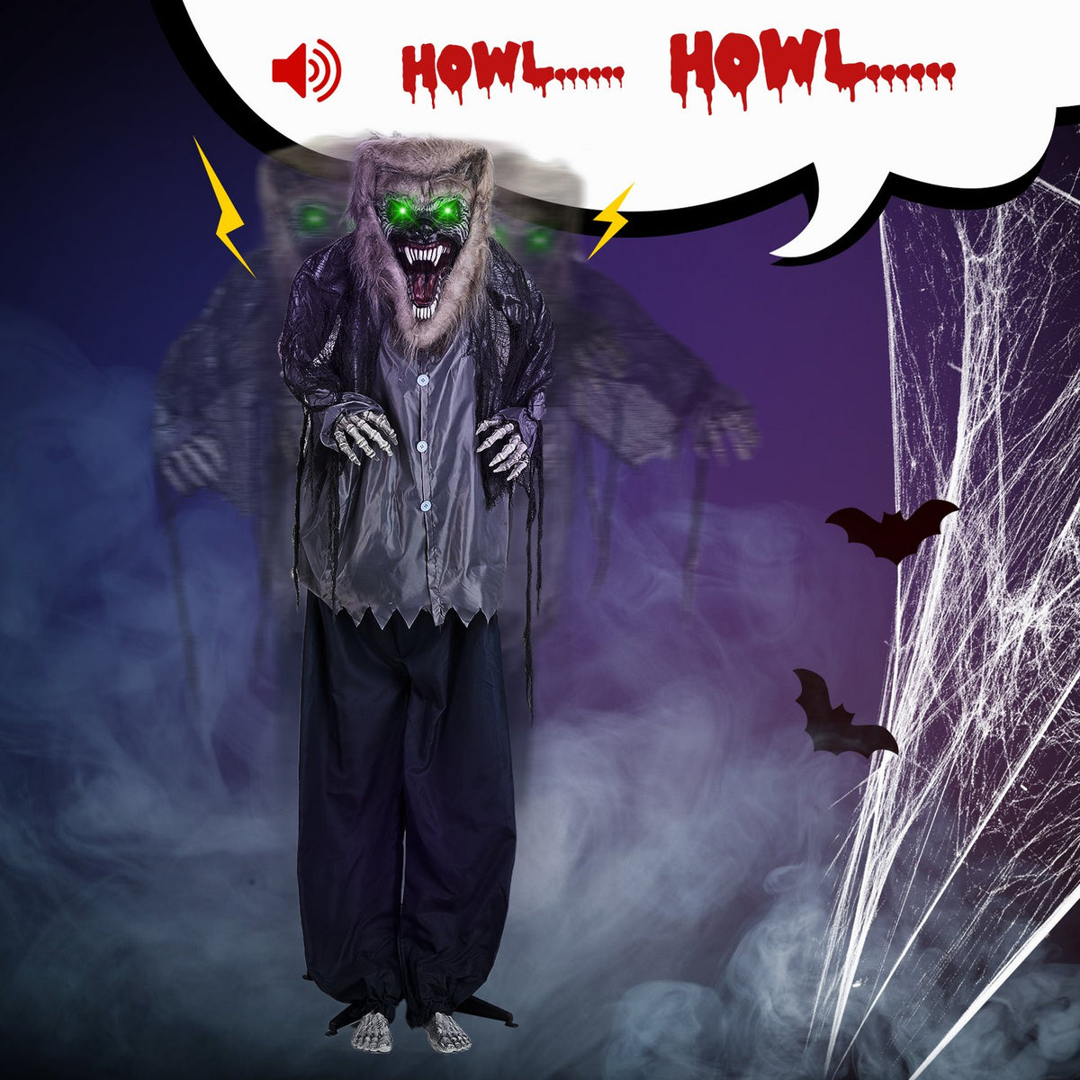 6.9-Foot Standing Werewolf Halloween Decoration - image 2