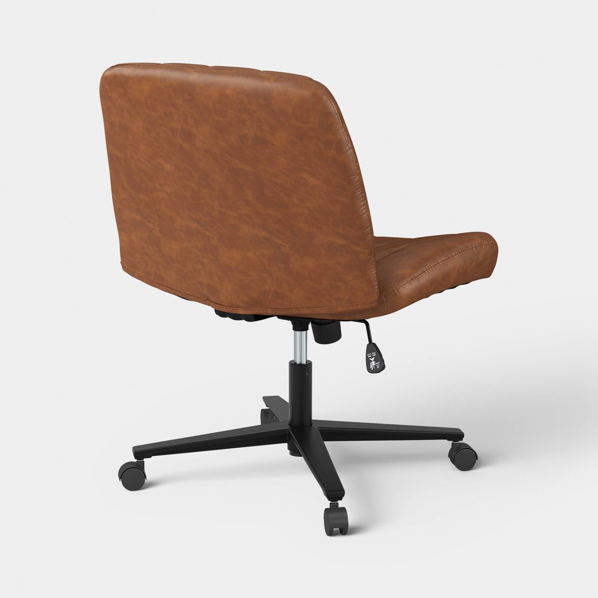 Upholstered Criss Cross Armless Office Chair Brown - Room Essentials