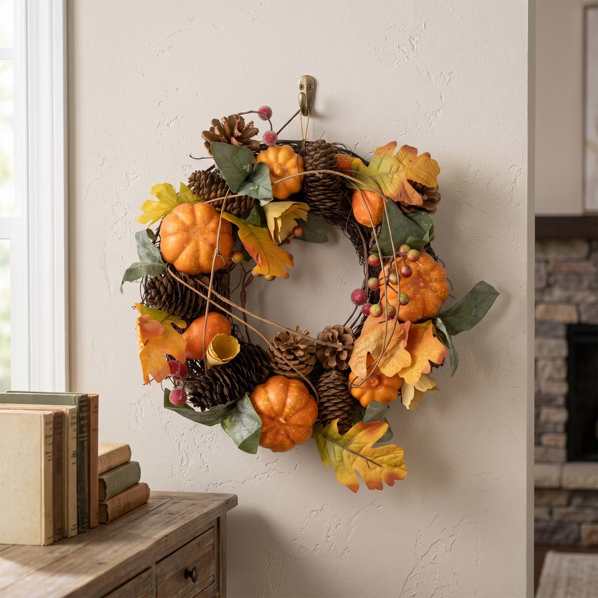 Vine and Pinecone Artificial Fall Harvest Small Twig