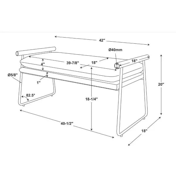 Cushioned Metal Wood Bench