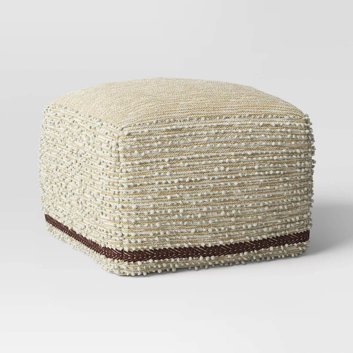 Square Pouf Cream Boucle