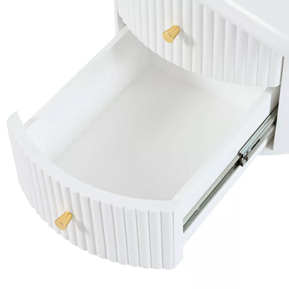 White jewelry box with a lid open on a white background 3pc
