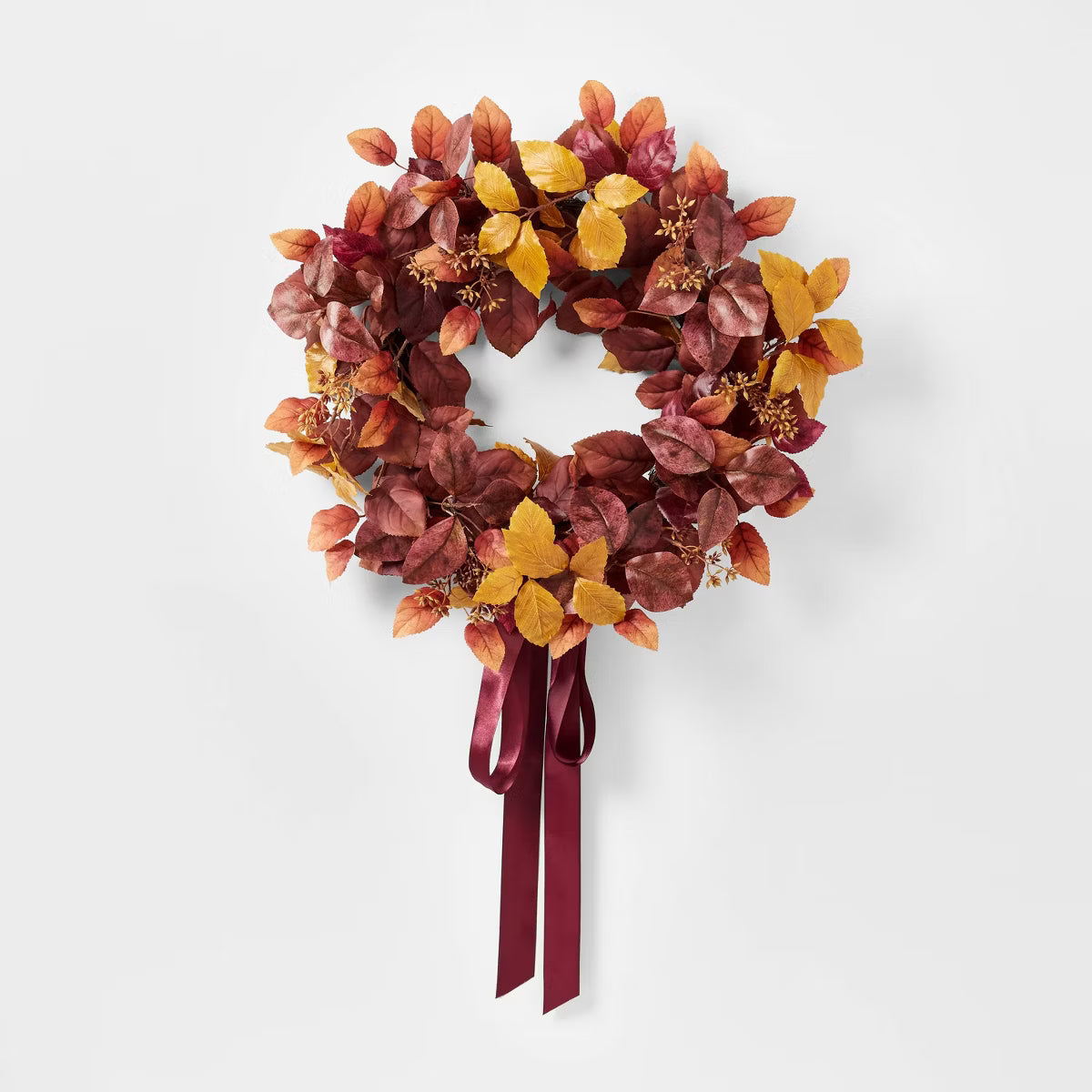 Mixed Fall Leaf Wreath