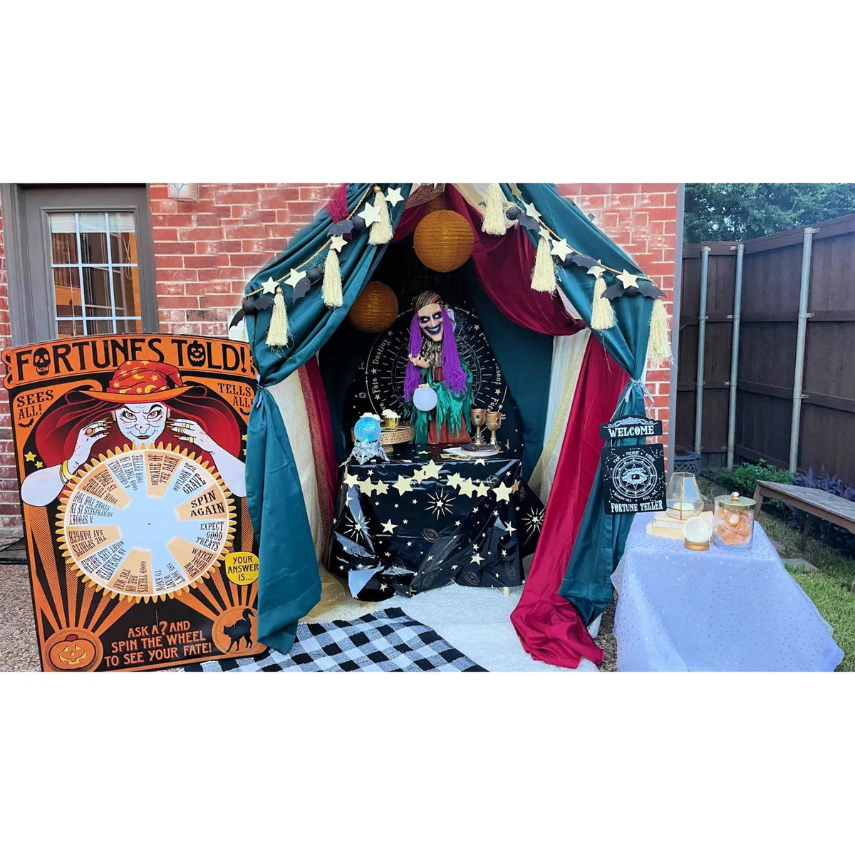 Life-Size Animated Fortune Teller Witch Standing Halloween Decoration - 6 ft - image 3