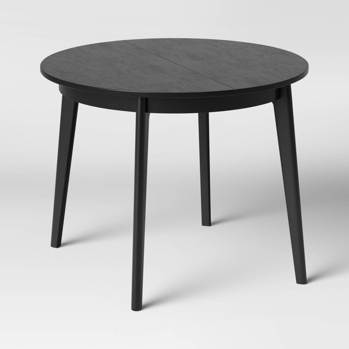 Astrid Mid-Century Round Extendable Dining Table Black