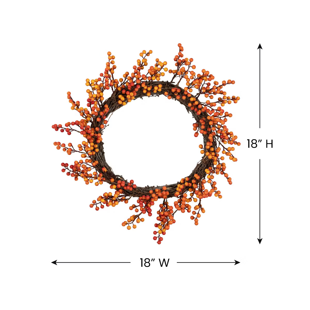 Artificial Berry Fall Harvest Twig Wreath - 18"