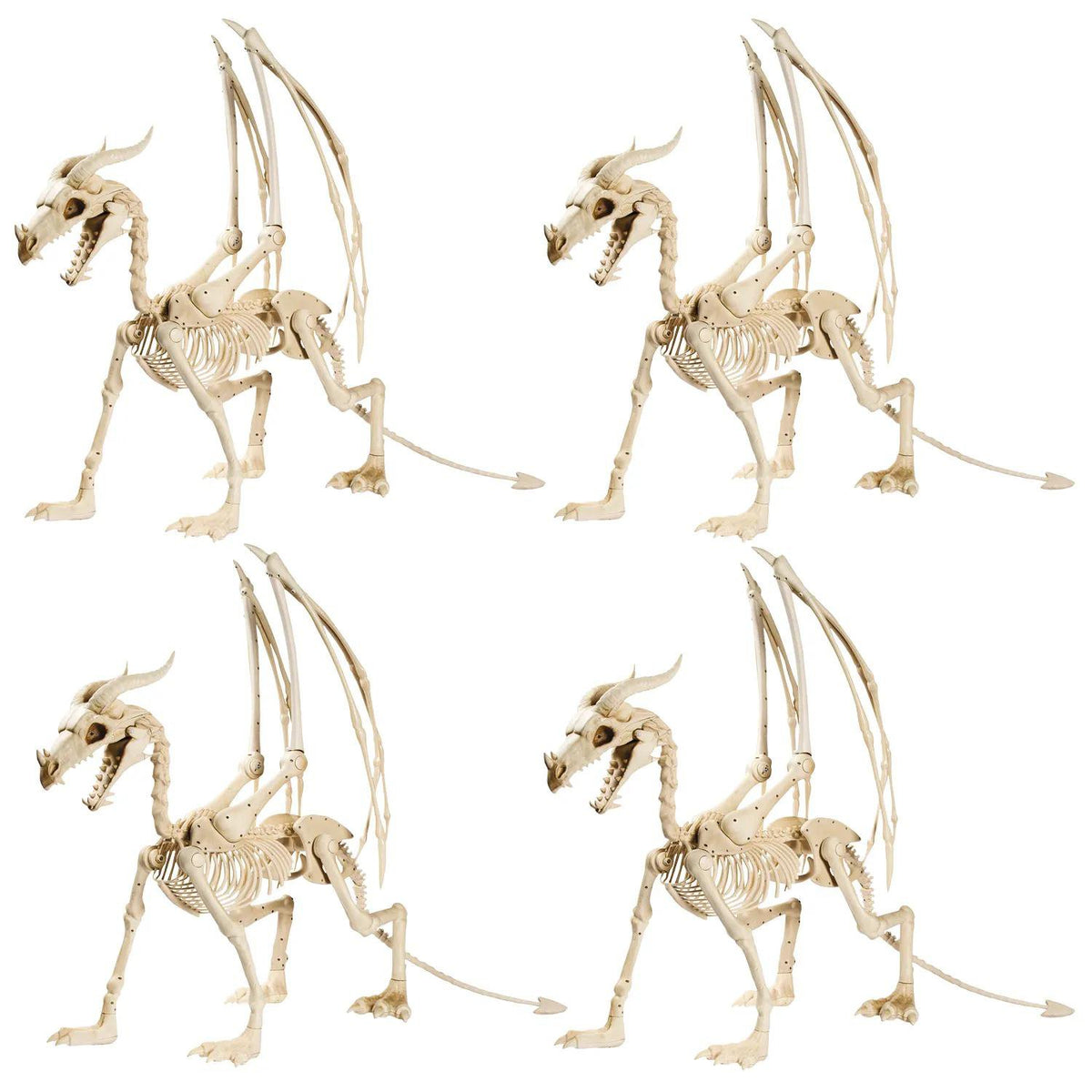 Bulk Glowing Eyes Dragon Skeleton Halloween Decorations - 3 ft, 4 pc - image 1