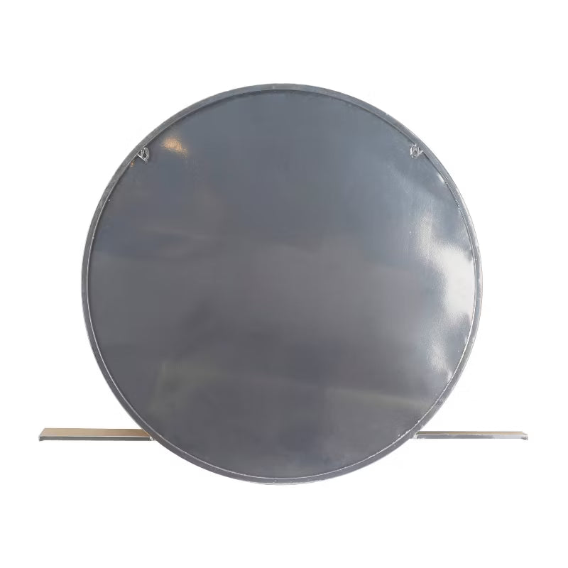 Metal 1 Shelf Wall Round Mirror Gold Large, Glam Style, No Assembly Required