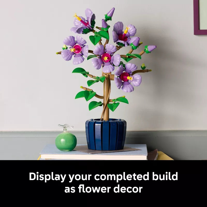 LEGO Botanicals Hibiscus Flower Building Set 10372 – Artificial Tropical Plant Decor Kit for Adults (660 Pieces)