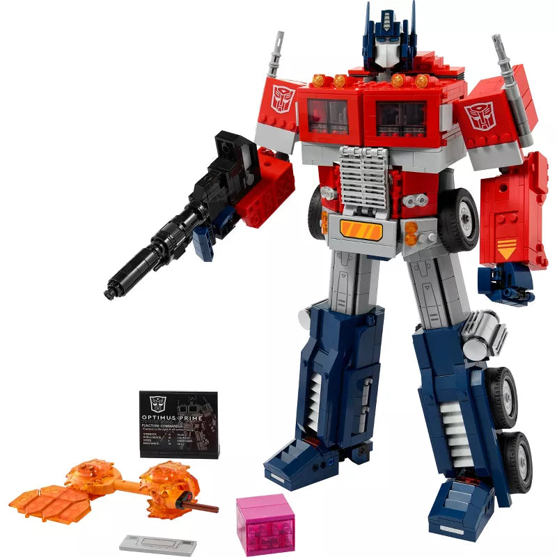 Transformers toy figure with accessories on a white background