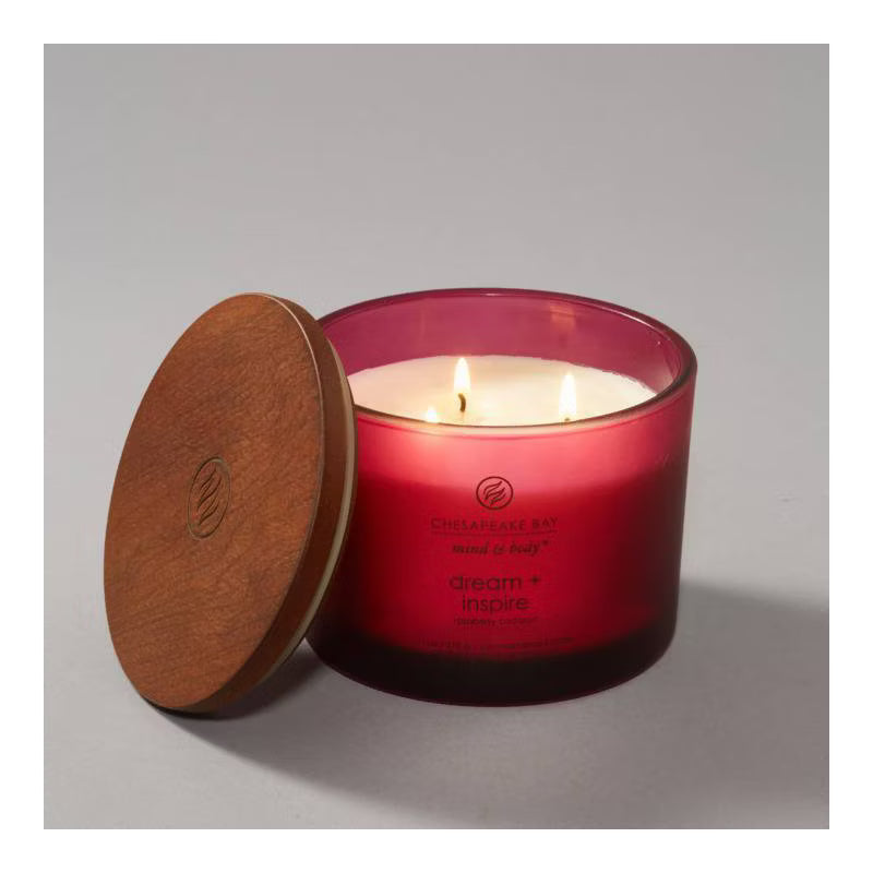 Dream and Inspire Mind and Body Frosted Glass Lidded Jar Candle
