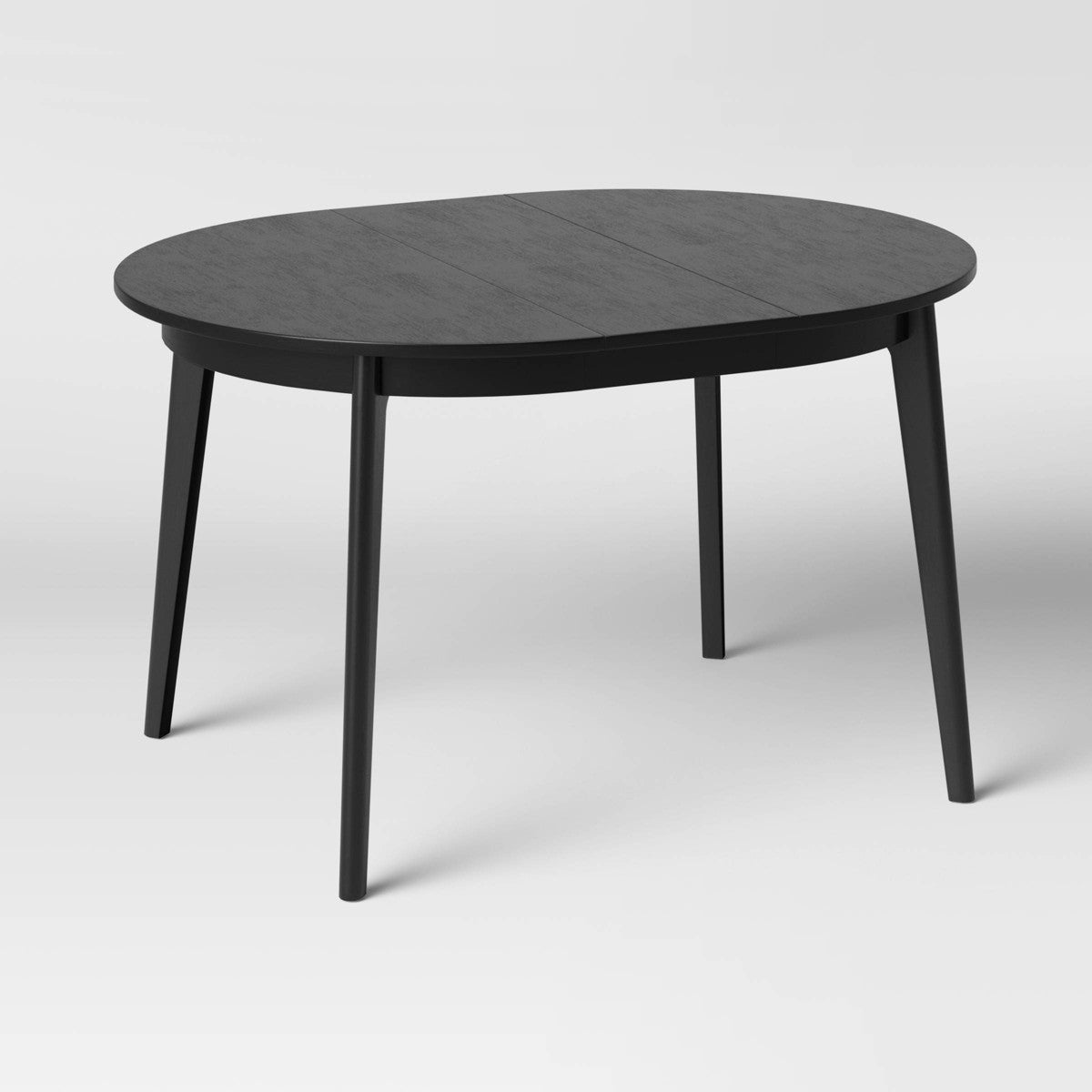 Astrid Mid-Century Round Extendable Dining Table Black