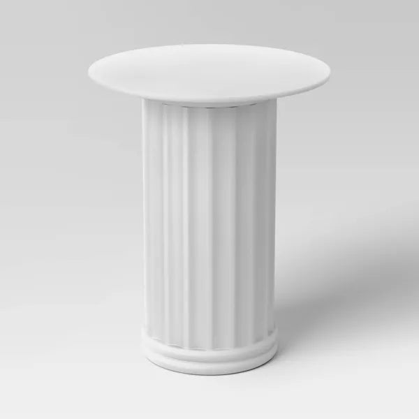 Plaster Accent Table White