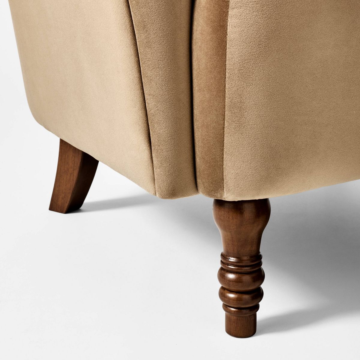 Turned Leg Velvet Accent Chair Tan - Threshold™