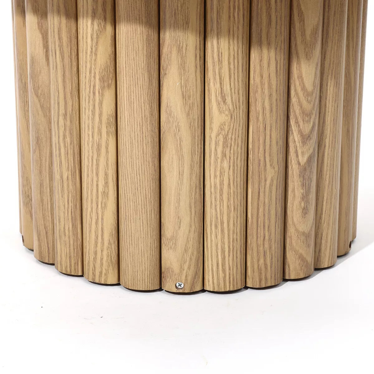 Brown Wood Fluted Round