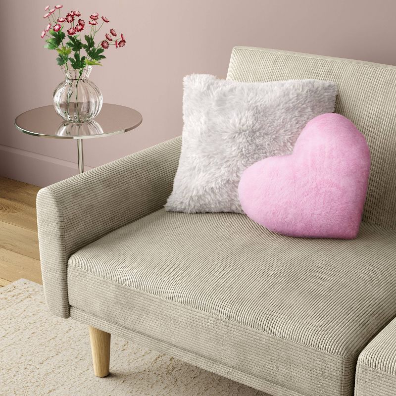 Pink Plush Heart Pillow
